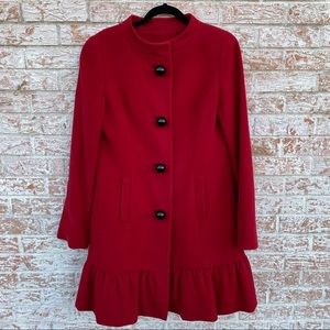 Etcetera red wool and cashmere coat